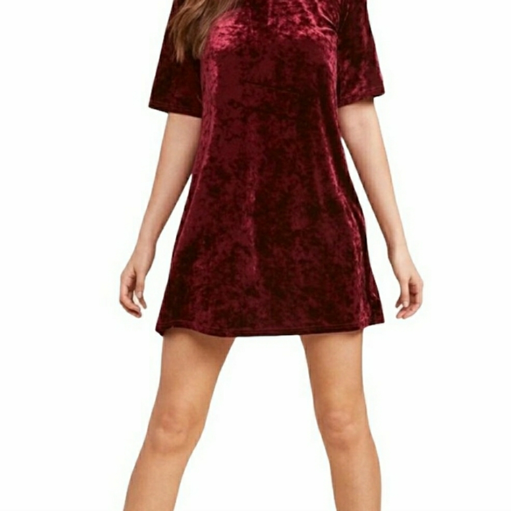 NWT BB Dakota by Steve Madden Crushed Velvet Mini Dress Size Small